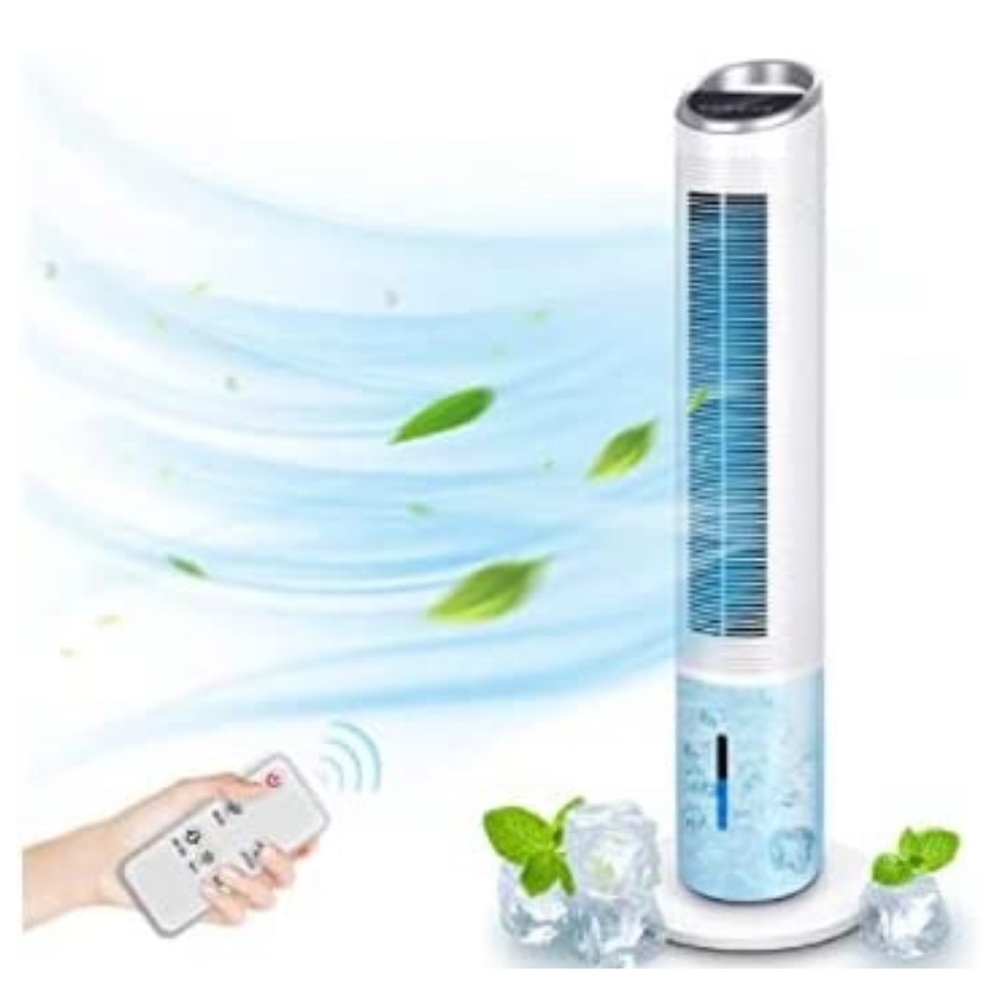 New ~ Trustech Air Cooler Oscillating Tower Fan 3 Speed & Modes Evaporator WT40